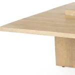 Goldoma 34" Natural Wood Coffee Table – Sturdy Rectangular Living Room Table – top view