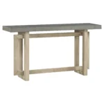 Goldoma modern entryway console table with storage in pine veneer, featuring triple rectangular top and lower shelf