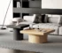 Goldoma 2-Piece Nesting Coffee Table Set – MDF, Natural Wood & Black