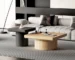Goldoma 2-Piece Nesting Coffee Table Set – MDF, Natural Wood & Black