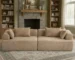 Goldoma Full-Foam Modular Sofa 96" Boucle 2-Piece Sectional with Rounded Arms