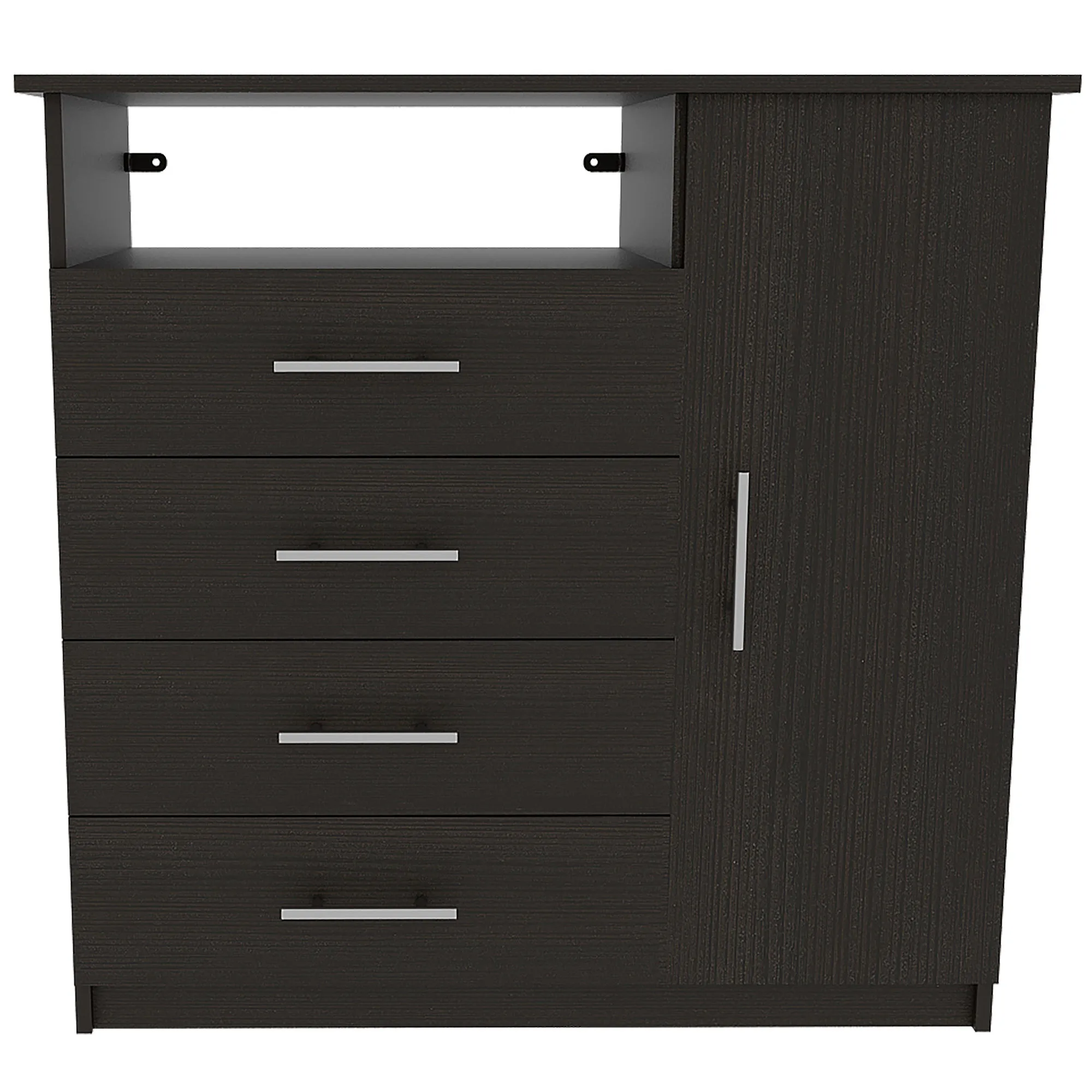 He55726e14d1b4033aabf8b18adbb7a86X.webp Goldoma 36 inch four drawer combo dresser with mirror in black finish for bedroom organization