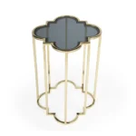 Goldoma gold and black glass free form console table - elegant gold and black console table with distressed finish for living room or entryway