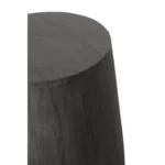 Goldoma 18-inch solid wood round end table in ebony distressed finish