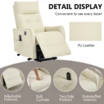 Goldoma beige power lift recliner with massage and heat for elderly