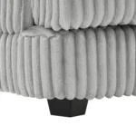 Goldoma 101.2-inch beige corduroy sectional sofa with deep seating and side pockets in a living room
