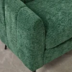 Goldoma convertible loveseat sofa with channel tufted chenille upholstery and metal legs