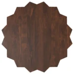 Goldoma solid mango wood coffee table in walnut finish on living room floor