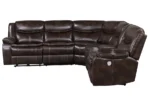 Dark Brown Convertible Square Power Reclining Sectional Sofa Set for Apartment Use - Image 4