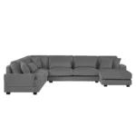 Goldoma modular U-shaped sectional sofa with chaise lounge and sofa bed in soft corduroy fabric
