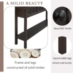 Rustic console table with drawers and shelf in espresso finish, perfect for entryway organization
