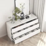 Goldoma 6-drawer dresser chest with pop-out drawers in modern wood finish, perfect for bedroom storage