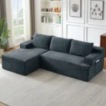 Goldoma L-Shaped Sectional Sofa Set – Modular Sleeper with Deep Seat, No Assembly Required, Upholstered & Washable