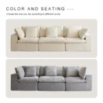 Goldoma modular sectional compressed sofa with memory foam fabric upholstery in a modern living room
