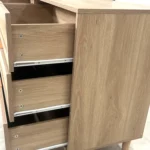 Goldoma 6-Drawer Modern Wood Storage Cabinet Gray Black – styled in a modern Living Room Storage setting