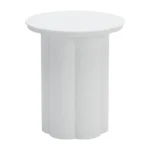 Goldoma white aluminum pedestal end table 19 inch round table for living room side table