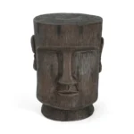 Moai head side table outdoor Easter Island decor by Goldoma