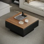 Goldoma lift top coffee table in mid century modern square design with hidden storage compartment for living room