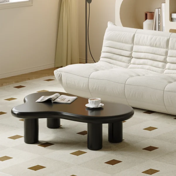Goldoma Minimalist Cloud Coffee Table in Nordic white for living room - modern cloud coffee table