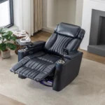 Goldoma 270° Power Swivel Recliner with Hidden Arm Storage and LED Light Strip – top view