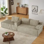 Goldoma L-Shaped Sectional Sofa Set – Modular Sleeper with Deep Seat, No Assembly Required, Upholstered & Washable