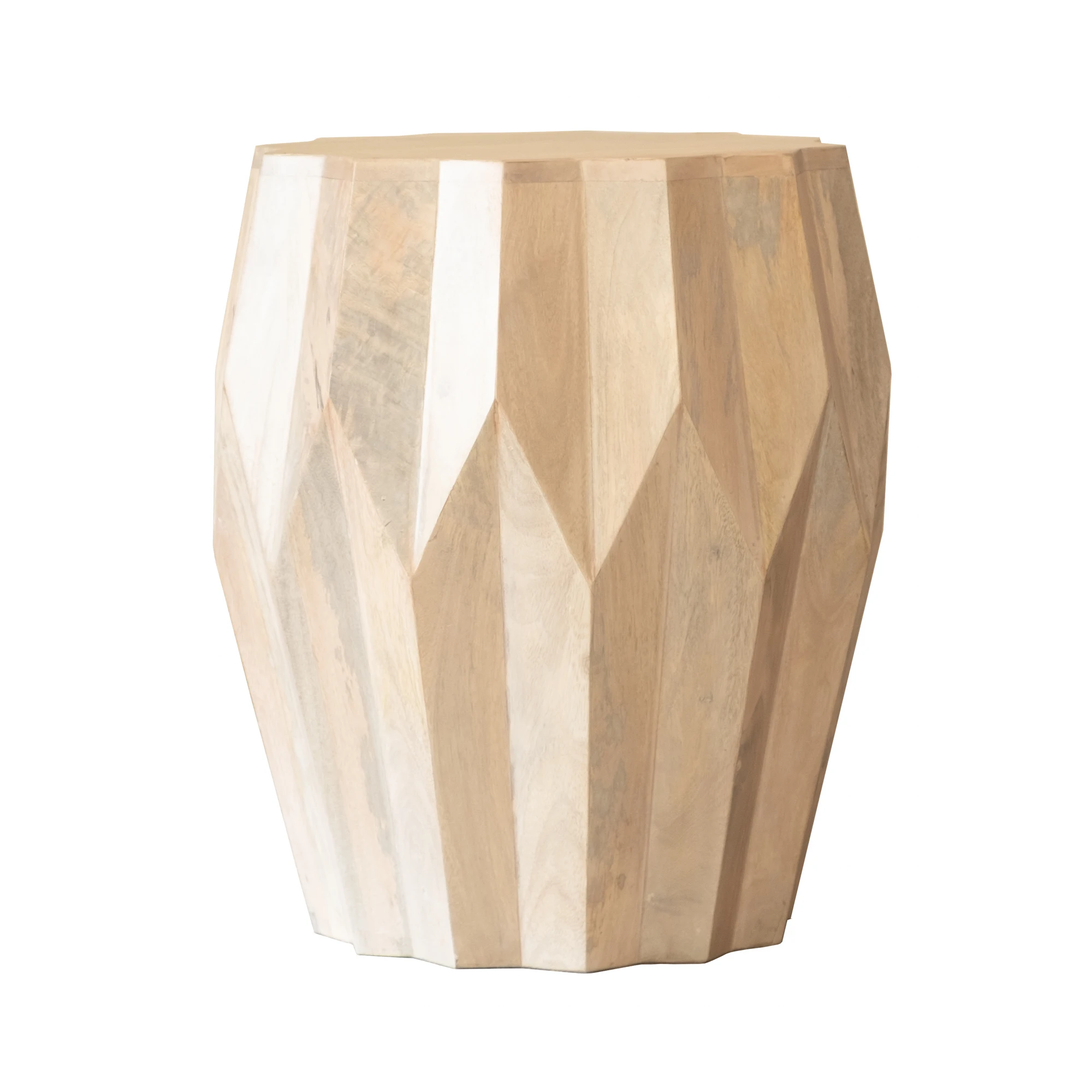 Hf07c9648d4104138bebc337498411f18g.webp 23" HMS Natural Solid Wood Round Drum Console Table End Table - Image 1