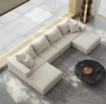 Oversized Chenille Sponge Cloud Sofa Modern Upholstered Modular U-Shape Sectional Sofa Set 162" Living Room Sofa Set 6 Pillows - Image 9