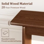 Goldoma solid wood walnut console table – slim mid-century entryway table with rubberwood in a modern living room setting.