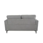 Goldoma 61-inch light gray and black linen loveseat sectional with cushion back and square arms