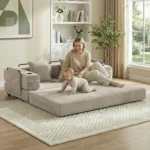 Goldoma modular corduroy sofa bed 2-seater in modern living room