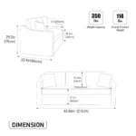 Goldoma Chenille Deep Three-Seater L-Shape Sofa with Pillow Back – base detail