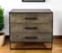 Goldoma Brown and Black Distressed Accent Display Cabinet with Three Drawers