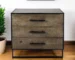 Goldoma Brown and Black Distressed Accent Display Cabinet with Three Drawers