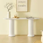 Goldoma modern console table with Roman legs in a living room entryway