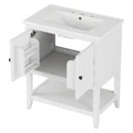 Goldoma 30-Inch Bathroom Vanity with Cabinet, Solid Wood Frame, Ceramic Sink – top view