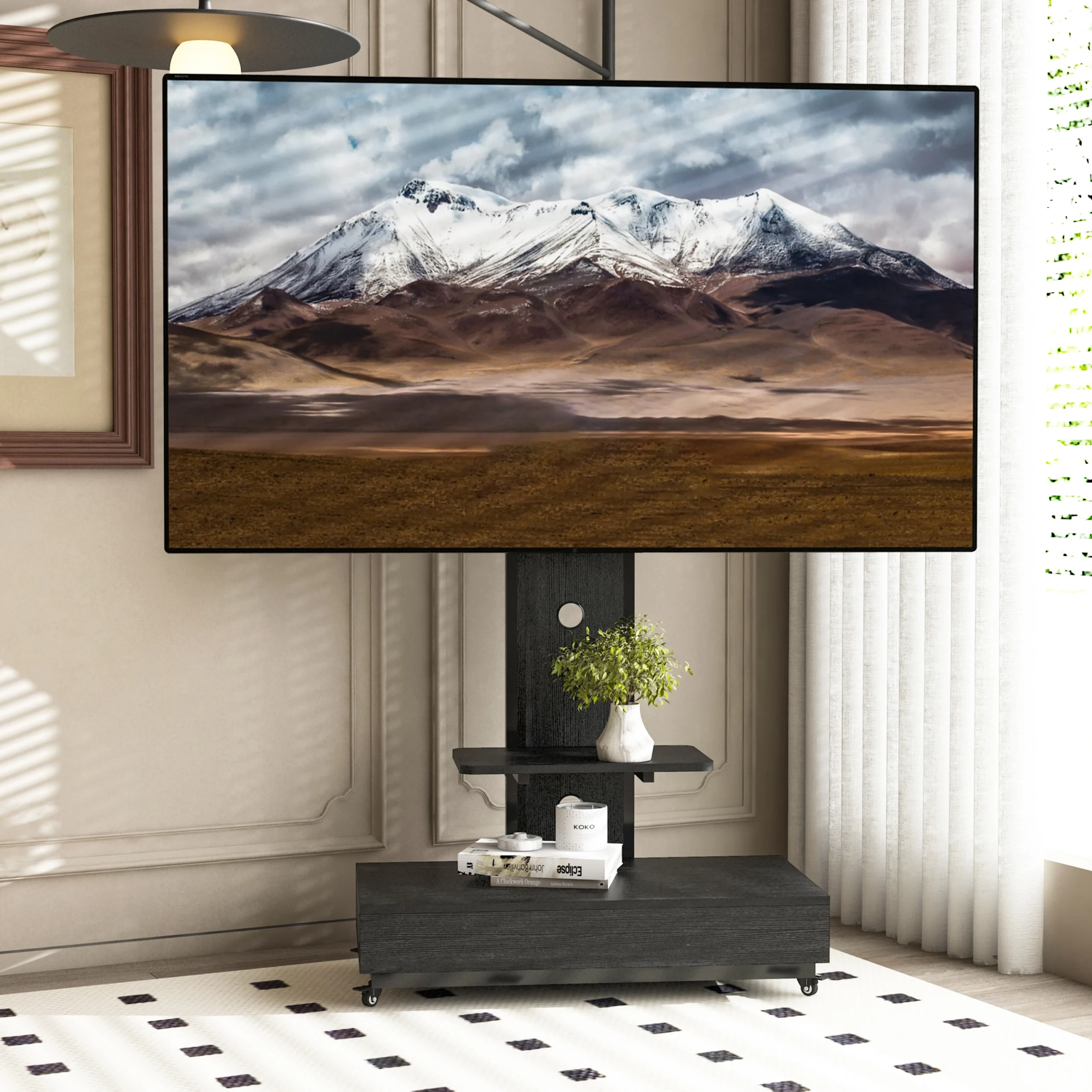 Goldoma TV Stand with Wall Mount – Modern Media Console for 32-65" TVs, VESA 600x400mm