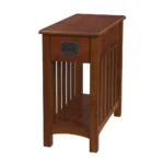 HMS 24" Light Brown Manufactured Wood Rectangular End Table with Drawer and Shelf for Living Room Furniture