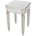 Silver distressed glass end table - Goldoma 26 inch square side table with solid wood frame in living room