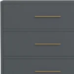 Goldoma 33-Inch 5-Drawer Dresser Gray Solid Wood for Bedroom – styled in a modern Living Room Storage setting