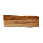 Goldoma modern console table with 3 shelves in a living room, eco-friendly solid wood design