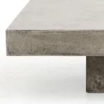 Goldoma 43-inch concrete square coffee table with gray top and dark gray base in a modern living room setting