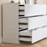 Goldoma 6-drawer dresser chest with pop-out drawers in modern wood finish, perfect for bedroom storage