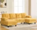 Goldoma 103.5" Square Convertible Sectional Sofa Set with Dual Chaise Lounges and Storage Pockets