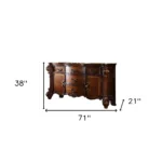 Goldoma 71 inch solid wood dresser with 5 drawers in Scandinavian style – cherry finish