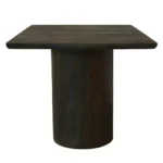 24" HMS Dark Brown Distressed Solid Wood Square Pedestal Console Table End Table - Image 2