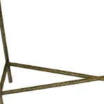 Goldoma 32-inch black and gold console table with stone top and iron frame in a living room entryway