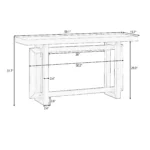 Goldoma modern entryway console table with storage in pine veneer, featuring triple rectangular top and lower shelf