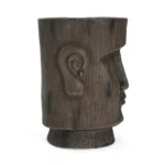 Moai head side table outdoor Easter Island decor by Goldoma
