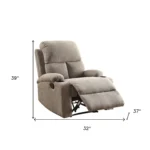 Blue linen recliner sectional sofa with memory foam seat and built-in cup holders in a modern living room