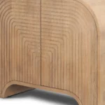 Goldoma 32-inch natural solid wood textured door accent cabinet in living room